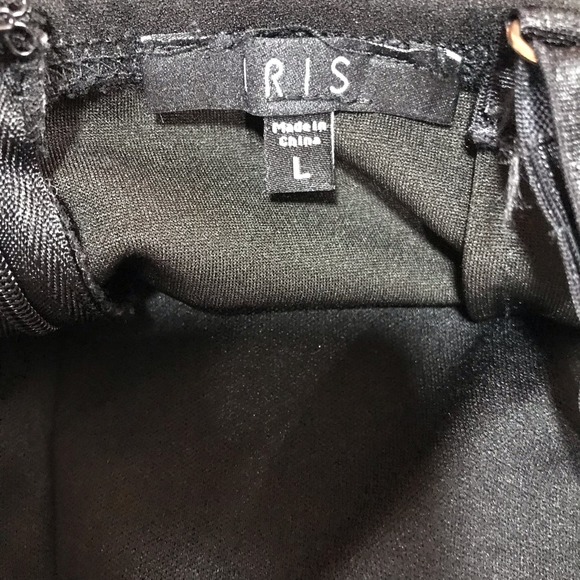 Iris Women's Large Black‎ Spaghetti Strap Lace Trim Dress - Picture 6 of 12